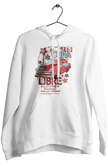 Women`s hoodie with prints Cuba, Machine. Cuba, retro. 2070702