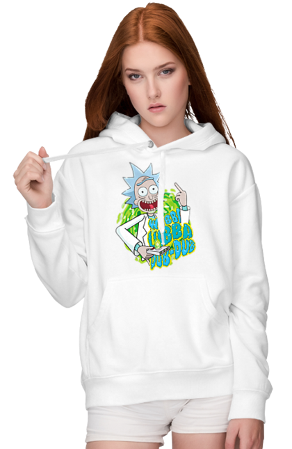 Жіноче худі з принтом "Рік та Морті". Rick and morty, мультфільм, наукова фантастика, пригоди, рік, рік і морті, трагікомедія, чорний гумор. 2070702