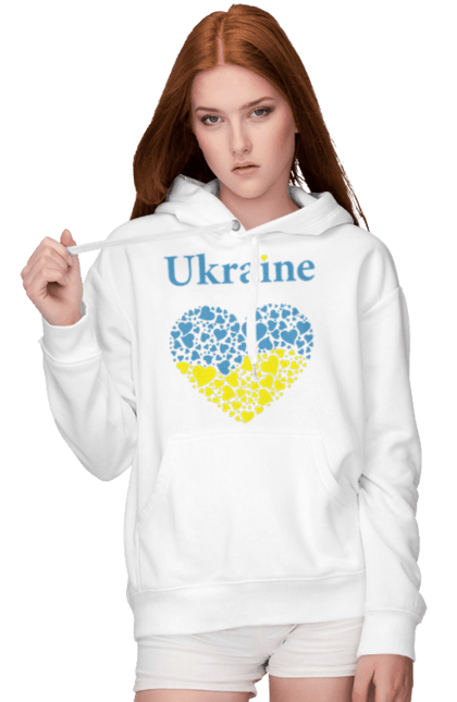 Жіноче худі з принтом "Ukraine Heart". Прапор, серце, україна. 2070702