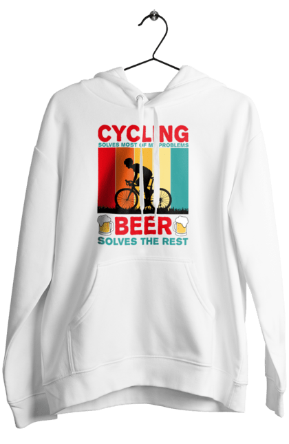 Жіноче худі з принтом "Cycling Beer". Алкоголь, брутальні, велосипед, веселі, для спортсменів, літні, пиво, спорт, чоловічі. 2070702