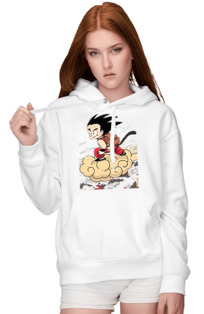 Women's hoodie with prints Dragon Ball Son Goku. Anime, dragon ball, goku, manga, son goku, tv series. 2070702