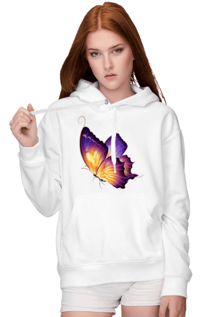 Жіноче худі з принтом "Фіолетовий метелик". Метелик, фіолетова метелик. futbolka.stylus.ua