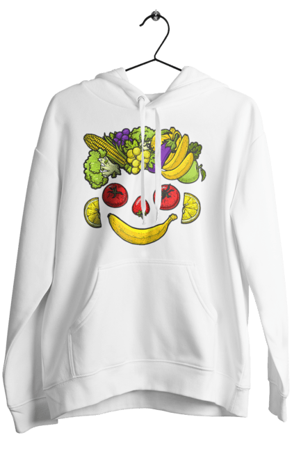 Women`s hoodie with prints Hls Smile. Healthy, smile, vegetable. 2070702