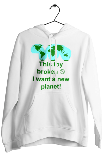 Жіноче худі з принтом "Нова Планета". Глобалізм, глобальне, екологія, забруднення, катастрофа, людство, майбутнє, мапа, мир, планета, потепління, проблема, сатира. CustomPrint.market