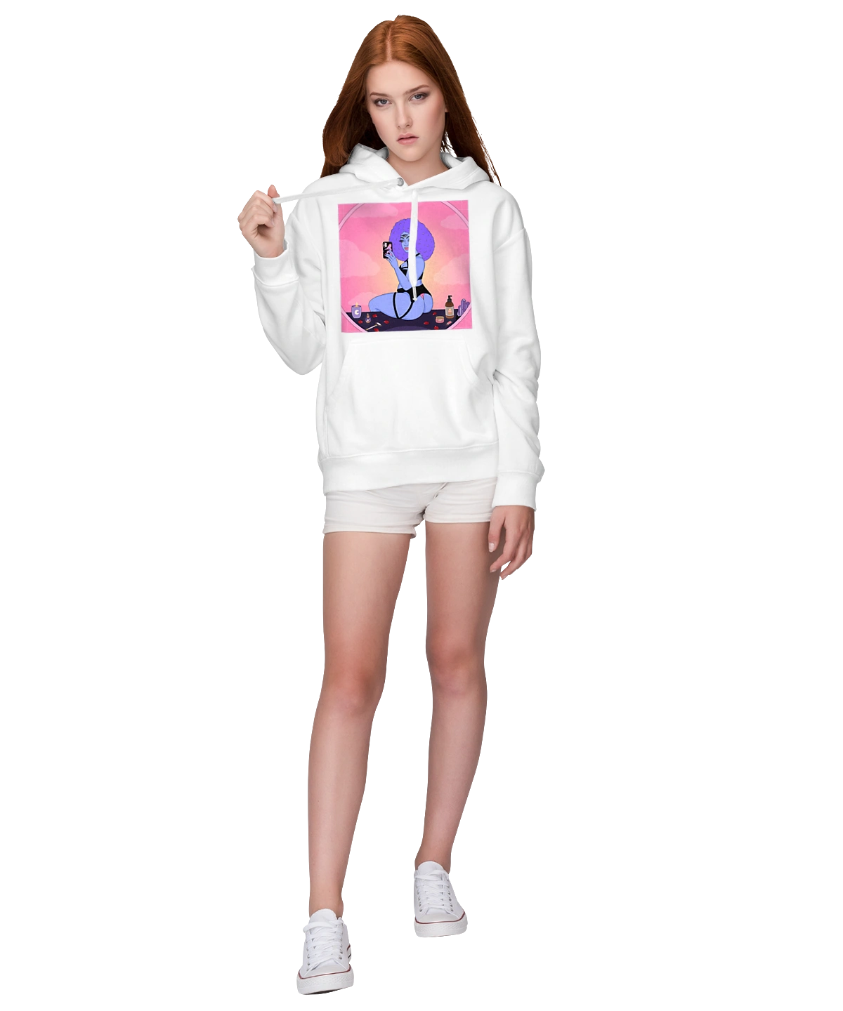 Purple Girl Photo In The Mirror