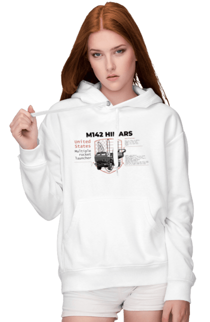 Жіноче худі з принтом "M142 HIMARS англійська". Himars, m142 himars, залужний, зброя. 2070702