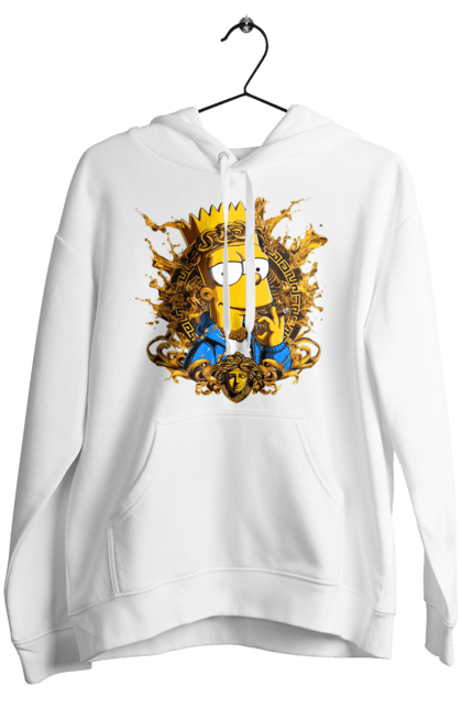 Women's hoodie with prints Bart Simpson Versace. Bart, cartoon, serial, simpson, versace. 2070702