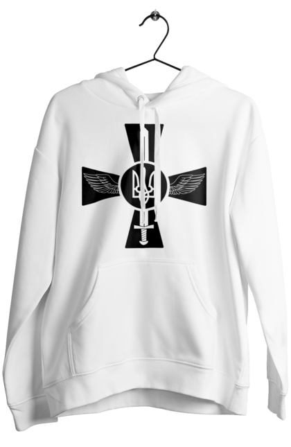 Жіноче худі з принтом "Україна герб". Герб, крила, меч, україна. 2070702