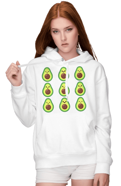 Жіноче худі з принтом "Настрій Авокадо". Авокадо, емоції, їжа. 2070702