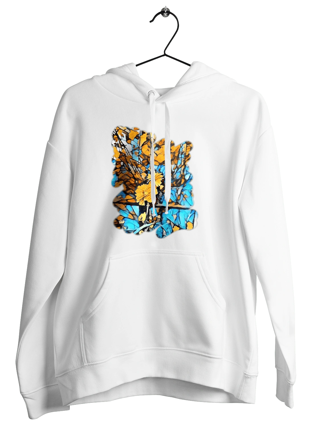 Yellow flowers on a blue background