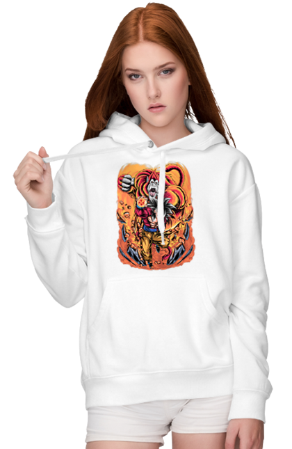 Women's hoodie with prints Dragon Ball Son Goku. Anime, dragon ball, goku, manga, son goku, tv series. 2070702