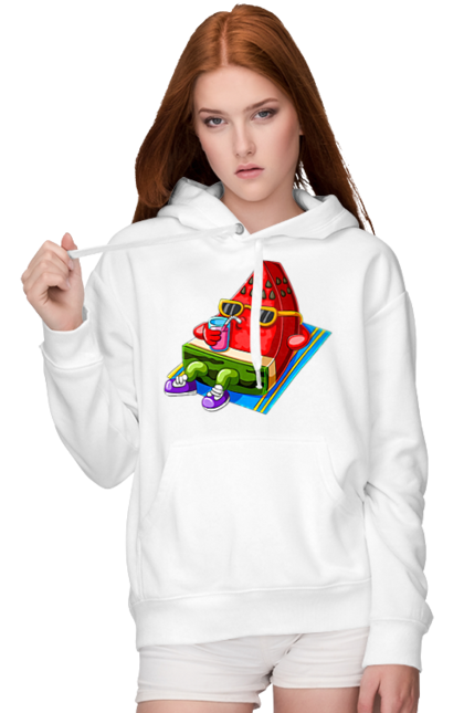 Women`s hoodie with prints Watermelon Drinks Cocktail. Cocktail, summer, watermelon. 2070702