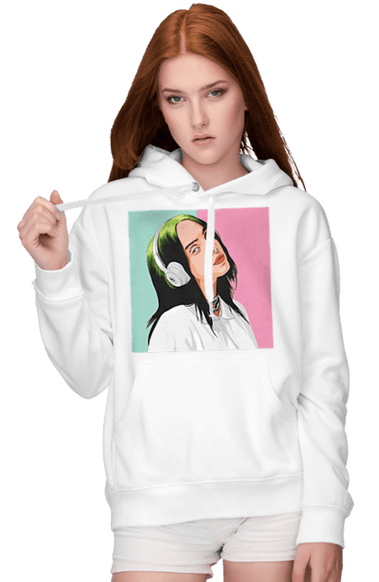 Жіноче худі з принтом "Billie Eilish". Активістка, біллі айліш, мизукант, права, співачка, тварини. 2070702