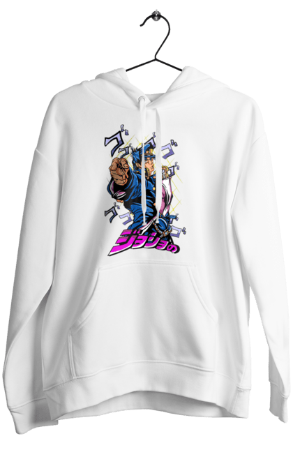 Women's hoodie with prints JOJO Jotaro. Anime, jojo, jojo`s bizarre adventure, jojo’s bizarre adventure, jotaro, jotaro kujo, manga. 2070702