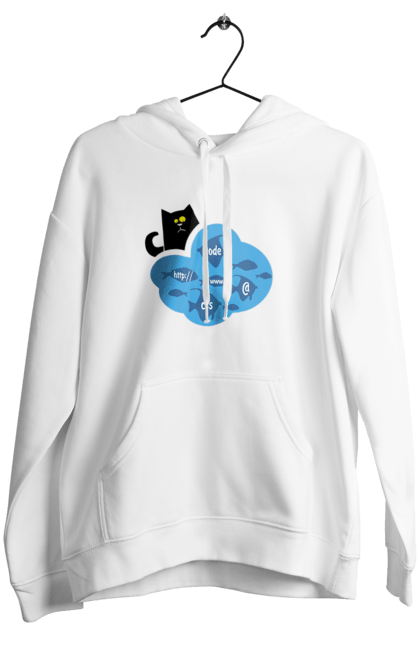 Жіноче худі з принтом "Кіт програміст". Angular, c, css, html, it, javascript, jquery, php, python, react, svelt, vue, айтишник, айті, гумор, код, кодувати, прогер, програміст, програмісти, ти ж, ти ж програміст, тиж програміст. 2070702