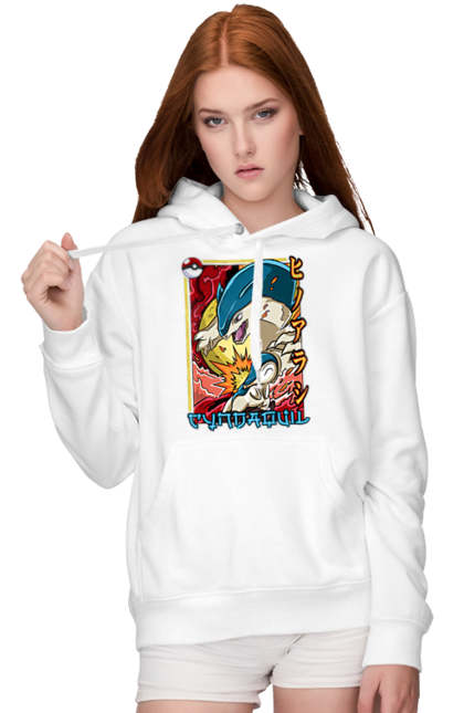 Women's hoodie with prints Pokemon Cyndaquil. Cyndaquil, nintendo, pokemon, pokemon go. 2070702