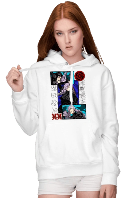 Женское худи с принтом Магическая битва Мэй Мэй. Anime, jujutsu kaisen, manga, mei mei, аниме, магическая битва, манга, мэй мэй. 2070702