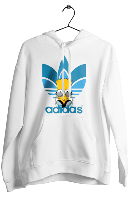 Жіноче худі з принтом "Adidas Барт". Adidas, bart, адідас, барт, мультфільм, серіал, сімпсон. 2070702