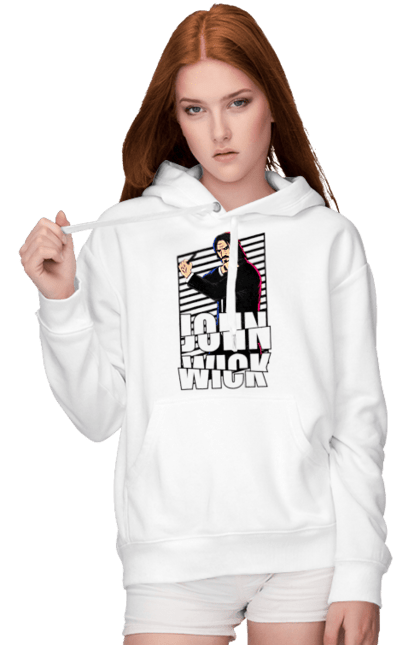 Women's hoodie with prints John Wick. Action movie, john wick, keanu reeves, killer, movie. 2070702