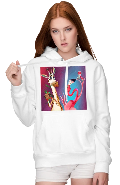 Giraffe And Flamingo At The Party