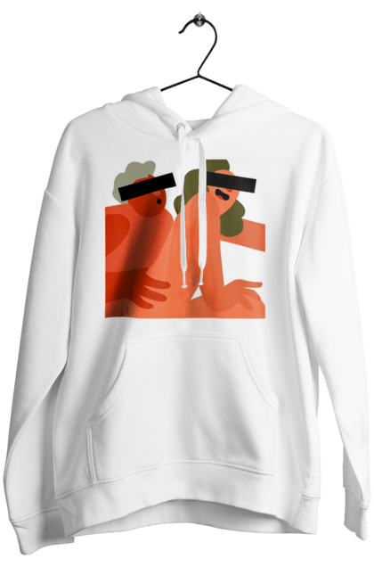 Women`s hoodie with prints Love and hidden camera. Chewing gum, friendship, fun, hidden camera, humor, love, peace, sex, smex. 2070702