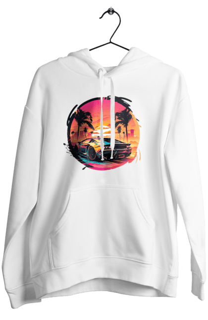 Жіноче худі з принтом "Ламборджині Ретровейв". Авто, автомобиль, ламба, ламборджині, машина, машини, ретровейв. 2070702