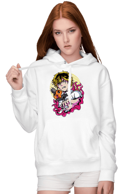 Women's hoodie with prints Chainsaw Man. Anime, chainsaw man, demon, denji, manga, pochita, shonen. 2070702