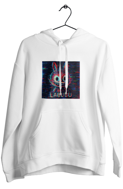 Жіноче худі з принтом "Лабубу". Crt, rgb, глітч, кіберпанк, лабубу, пікселі, ретро, спотворення, цифрове мистецтво, шум. 2070702