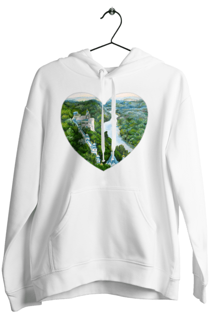 Women`s hoodie with prints Святогорская лавра. Church, donetsk region, forest, landscape, monastery, river, svyatogorsk, ukraine. 2070702