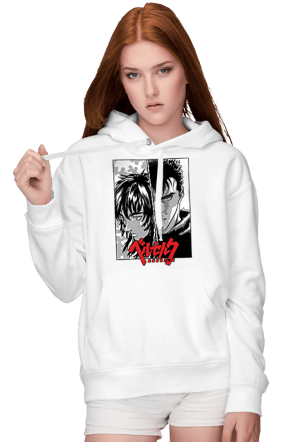 Women's hoodie with prints Berserk. Anime, berserk, griffith, guts, kentaro miura, manga. 2070702