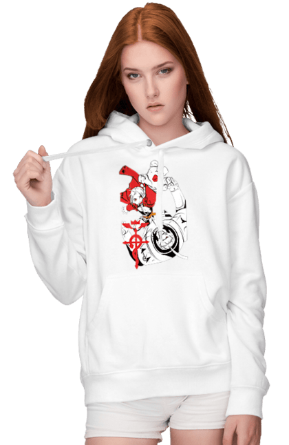 Women's hoodie with prints Fullmetal Alchemist. Adventures, alphonse elric, anime, edward elric, fullmetal alchemist, light novel, manga, steampunk. 2070702