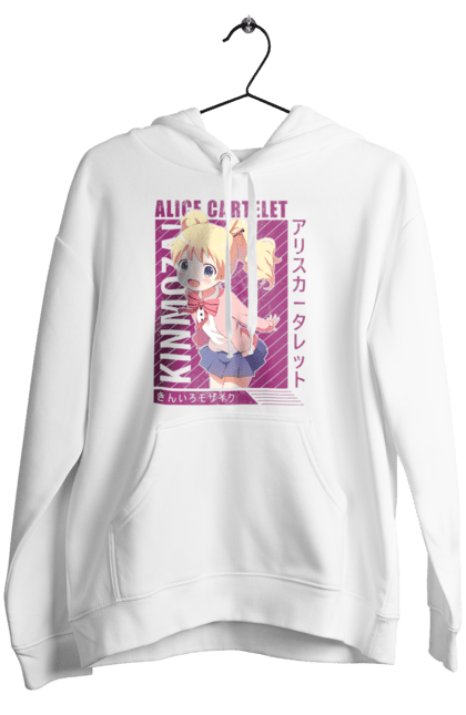 Жіноче худі з принтом "Золота мозаїка Аліса Картелет". Alice cartelet, anime, kiniro mosaic, kinmoza, manga, аліса, аліса картелет, аніме, золота мозаїка, манга. 2070702