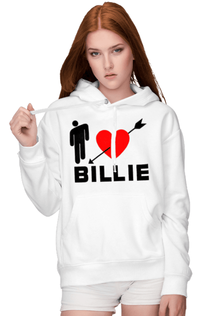 Жіноче худі з принтом "Біллі Айліш". Біллі айліш, логотип біллі айліш, принт біллі айліш, співачка біллі айліш. 2070702