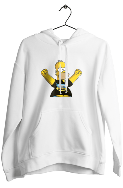 Women`s hoodie with prints Simpson and the Russian ship. Homer, homer simpson, patriot, russian ship, ship brand, simpson, ukraine, victory, war. 2070702