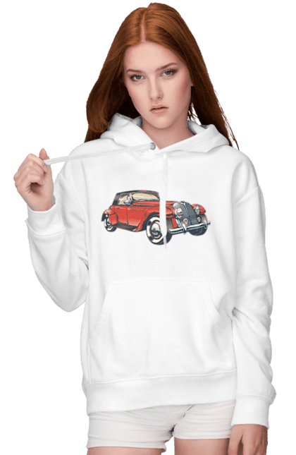 Жіноче худі з принтом "Автомобіль Раритет". Авто, автомобіль, ретро. 2070702