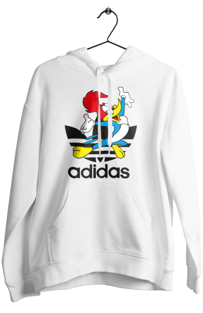 Жіноче худі з принтом "Adidas Вуді Вудпекер". Adidas, woody woodpecker, адідас, вуді, вуді вудпекер, дятел вуді, мультсеріал. 2070702