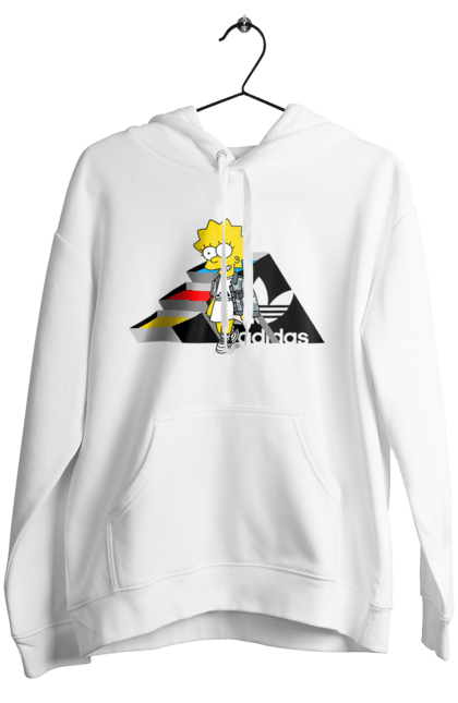 Женское худи с принтом Adidas Лиза. Adidas, lisa, simpson, адидас, лиза, лиса симпсон, мультсериал, персонаж, сериал, симпсон. 2070702