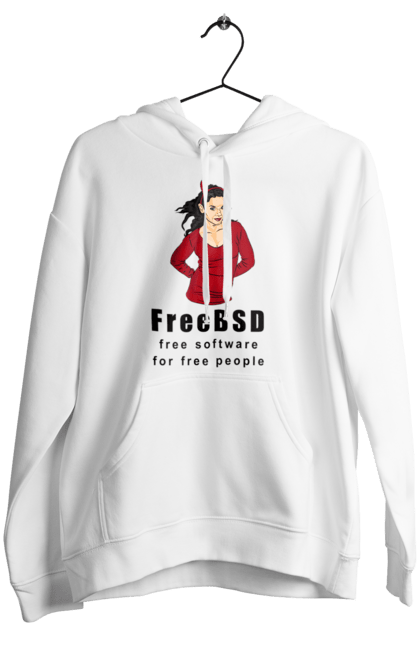 Жіноче худі з принтом "Freebsd Для Вільних". Bsd, freebsd, unix, адміністратор, айті, айтішник, безкоштовна, безкоштовно, бестія, вільна, демон, демонесса, доступність, незалежність, операційна система, ос, програміст, програмне забезпечення, свобода, сисадмін, система, системний адміністратор, софт, текст, червоний, чорний. 2070702