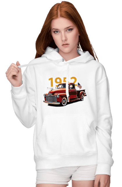 Women's hoodie with prints Chevrolet 3100. Auto, car, chevrolet, chevrolet 3100, pickup, truck. 2070702