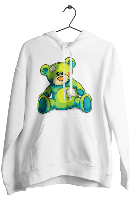 Жіноче худі з принтом "Плюшевий ведмедик". Cute, patches, teddy, teddy bear, vintage, ведмедик, іграшка, плюшевий ведмедик, подарунок. 2070702