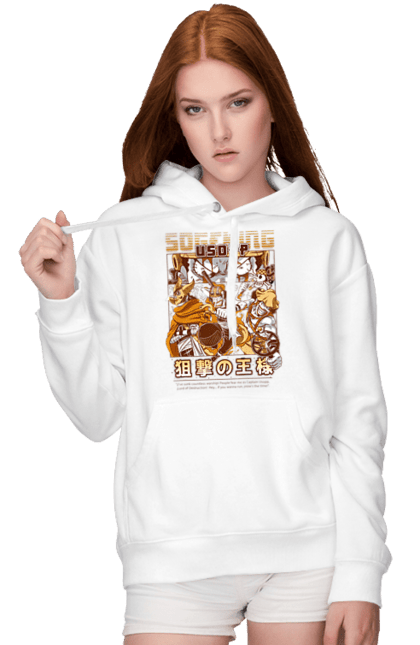 Women's hoodie with prints One Piece Usopp. Anime, manga, one piece, sniper, straw hat pirates, usopp. 2070702