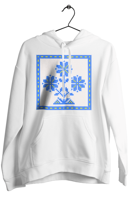 Жіноче худі з принтом "Жовто блакитна вишивка квіти". Вишивка, вишивка хрестиком, квіти, символ україни, традиції україни, україна. 2070702