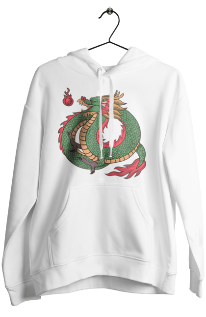 Women's hoodie with prints The Dragon. Animal, chinese dragon, dragon, green dragon, symbol. 2070702
