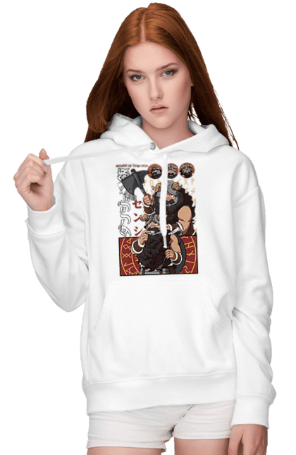 Women's hoodie with prints Danjon Meshi Senshi. Anime, danjon meshi, dungeon, dwarf, manga, senshi. 2070702