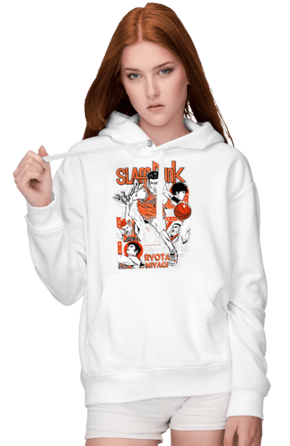 Women's hoodie with prints Ryota Miyagi. Anime, basketball, comedy, manga, ryota miyagi, school, shonen, slam dunk, sports anime. 2070702