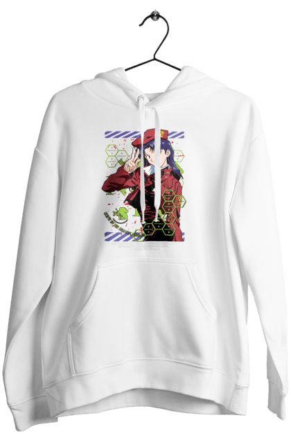 Women's hoodie with prints Evangelion Misato. Angel, anime, eva 01, evangelion, eve, manga, misato, misato katsuragi, neon genesis evangelion. 2070702