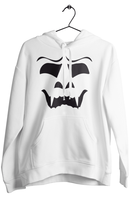 Women's hoodie with prints Halloween pumpkin face. Costume, halloween, holiday, october, october 31, pumpkin, scary, sweets, trick or treat. 2070702