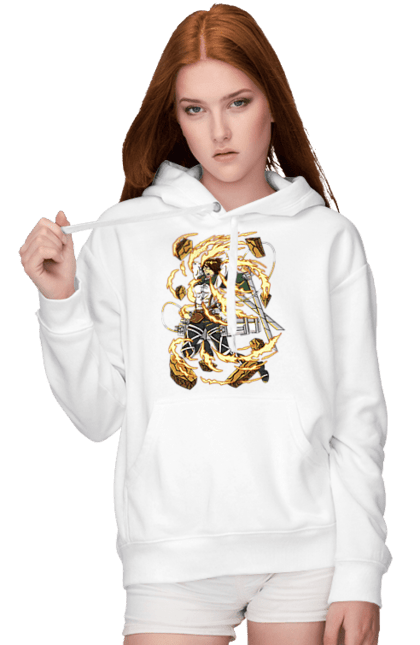 Women's hoodie with prints Attack On Titan Hange Zoe. Anime, attack on titan, hange zoe, hanji zoe, manga, reconnaissance corps. 2070702