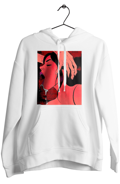 Women`s hoodie with prints Girl Sucks With Saliva. Sex, suck. 2070702