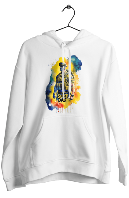 Жіноче худі з принтом "Супер тато ЗСУ". День батька, день тата, зсу, люблю тата, супер, супер тато, супер тато зсу, тато, тато зсу, україна. 2070702